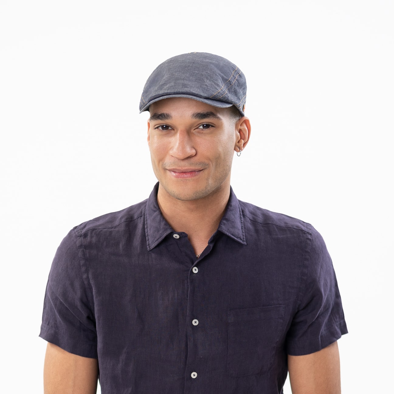 mayser-delian-uv-schutz-flatcap-denim-baumwoll-leinen-schieberm-tze image 1