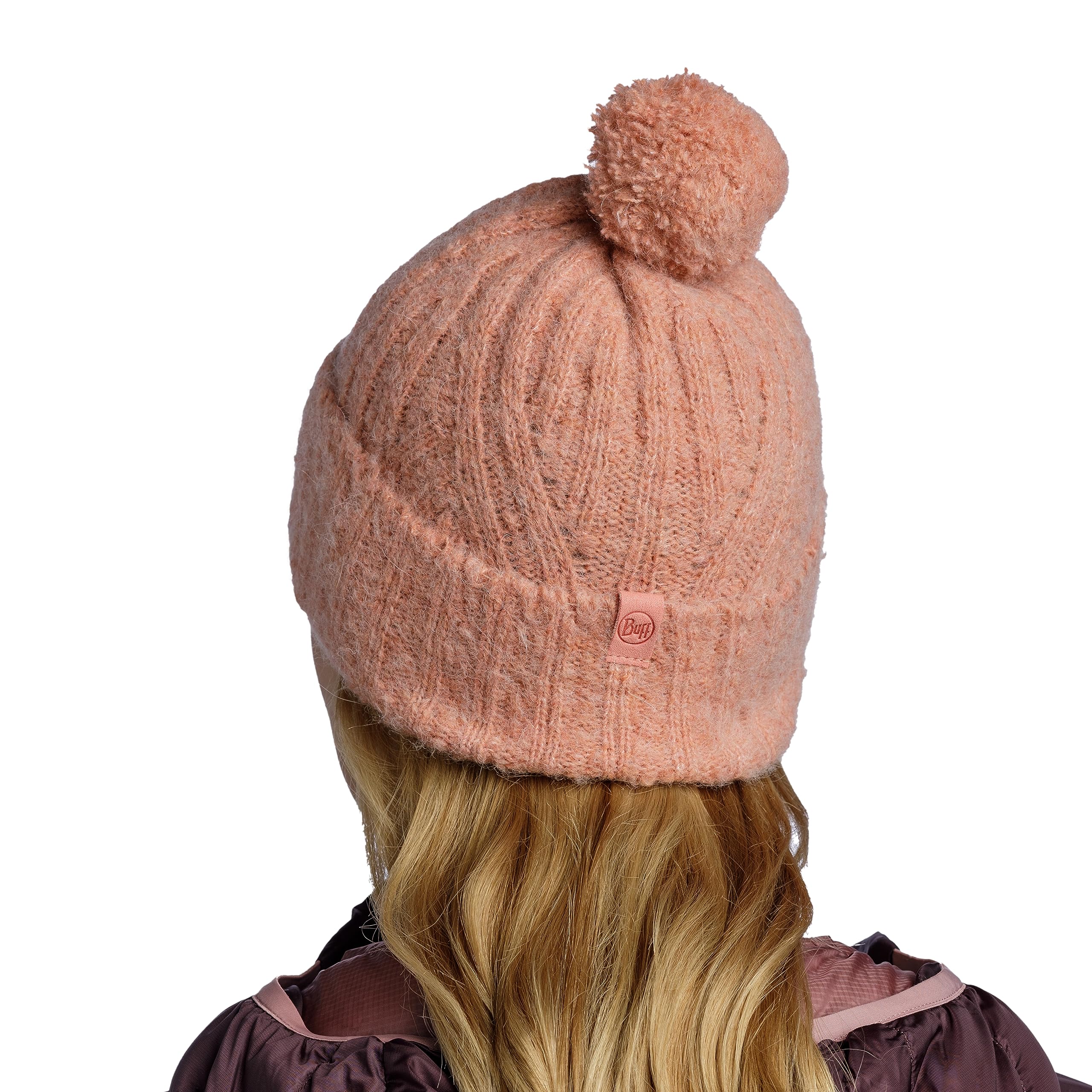buff-knitted-nerla-strickm-tze-mit-bommel-alpaka-wollmischung-unisex image 3