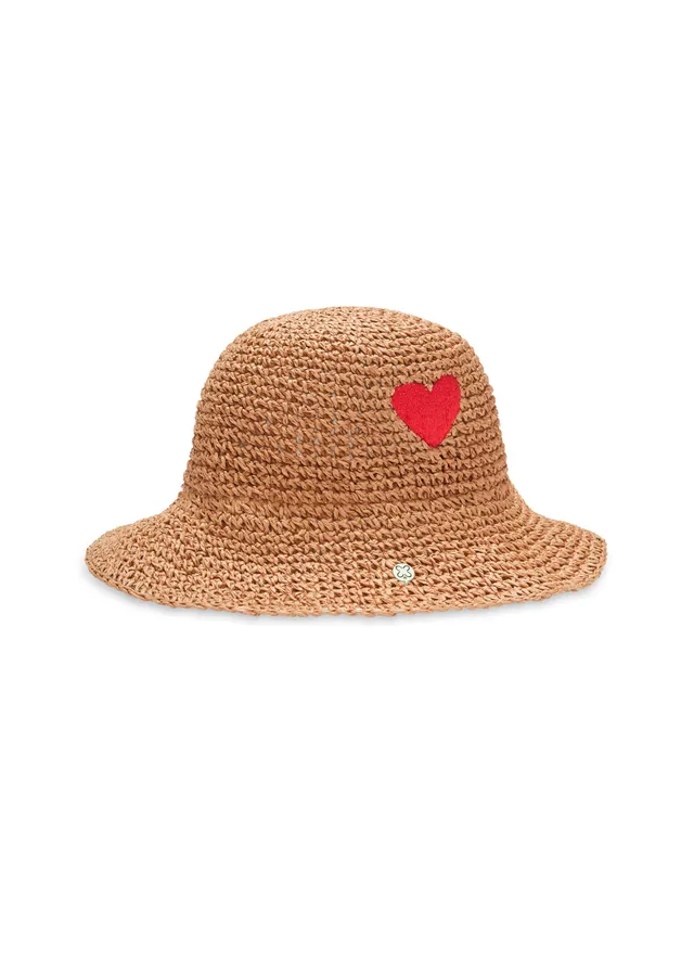 codello-bucket-hat-aus-stroh-mit-herz-stickerei-beige image 1