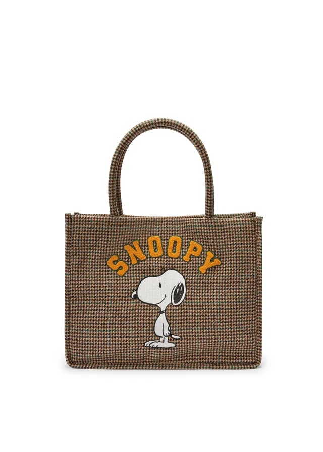codello-peanuts-shopper-mit-karomuster-und-snoopy-motiv image 1
