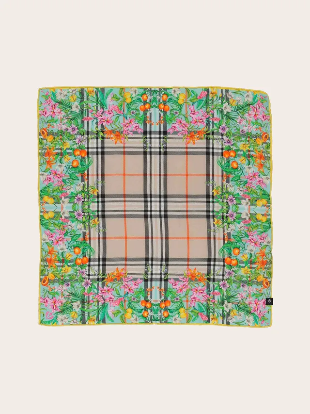 fraas-seidentuch-fraas-plaid-karo-mit-dschungel-print-51-x-51-cm image 1