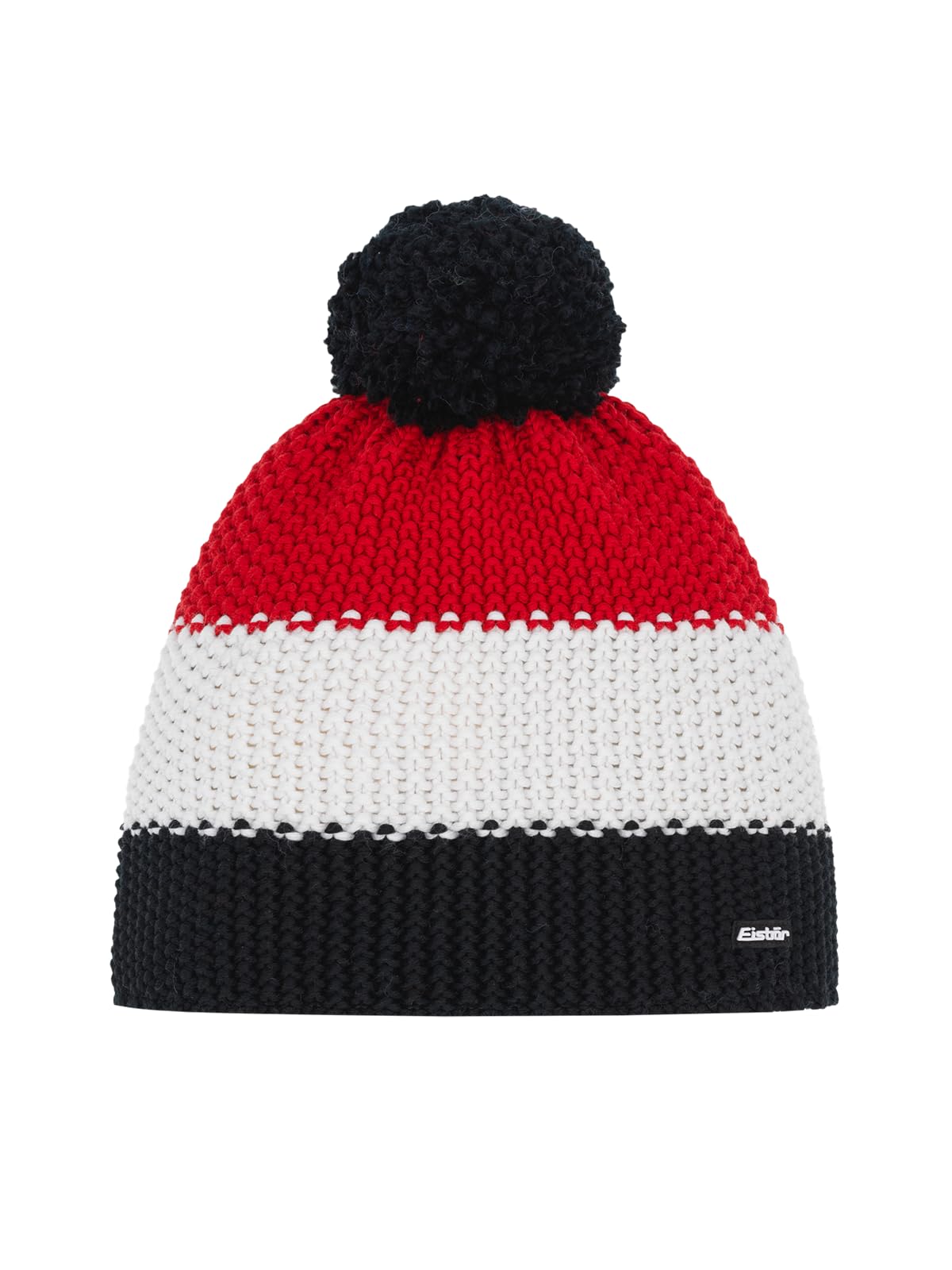 eisb-r-star-pompon-unisex-m-tze-mit-innenfleece-grobstrick-blockstreifen image 1
