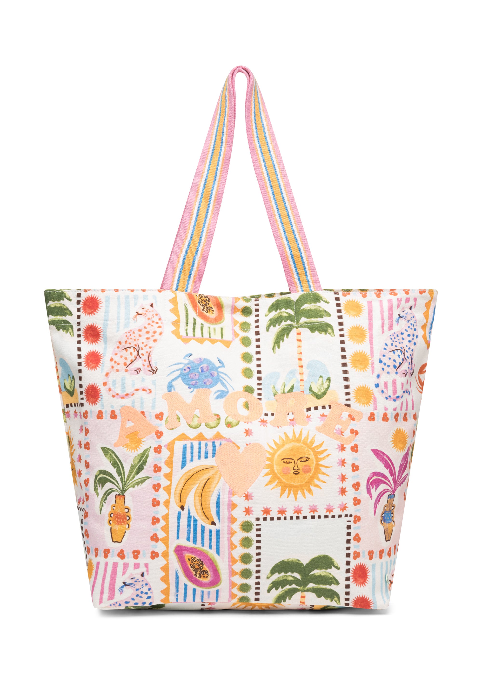 codello-shopper-aus-canvas-mit-mustermix-und-amore-stickerei-pink image 1
