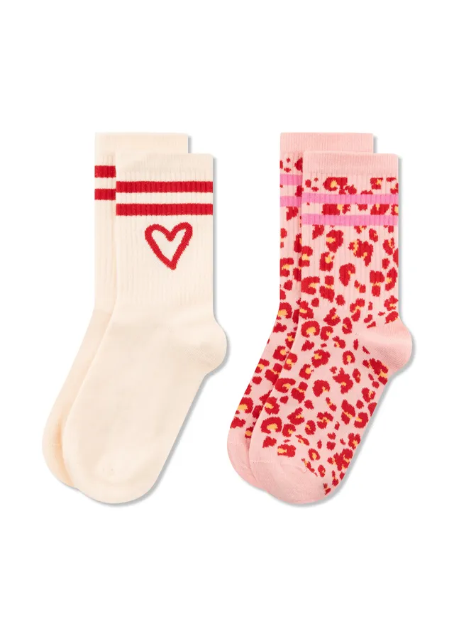 codello-socken-set-2-paar-baumwoll-jacquard-leo-und-herz-motiv image 1