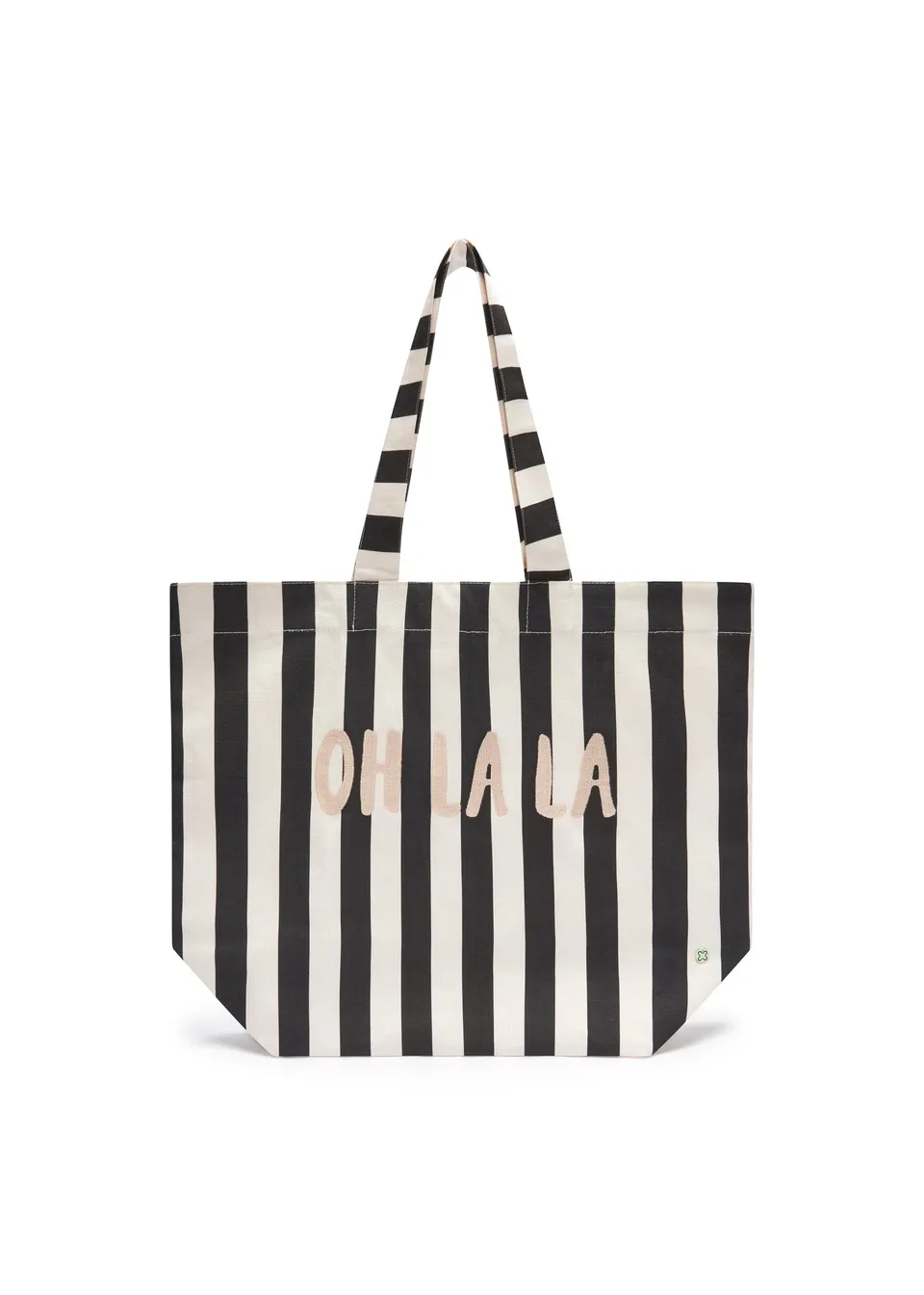 codello-shopper-aus-canvas-gestreift-mit-oh-la-la-stickerei image 1