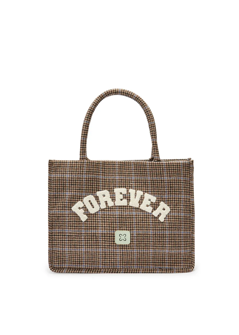 codello-shopper-mit-karomuster-und-forever-schriftzug image 1