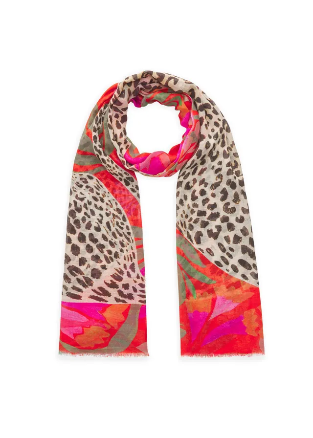 codello-schal-aus-baumwollmix-mit-leopard-motiv-rot image 1
