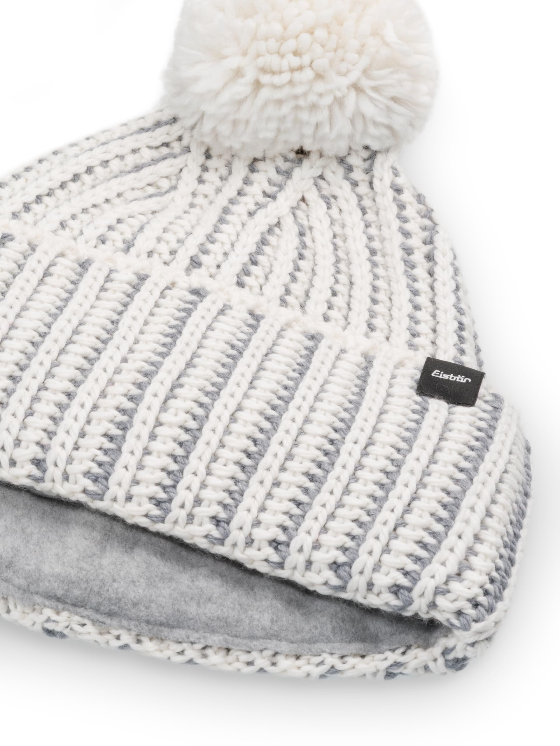 eisb-r-ronda-pompon-winterm-tze-white-graumele-herren-bommelm-tze-mit-fleece image 2