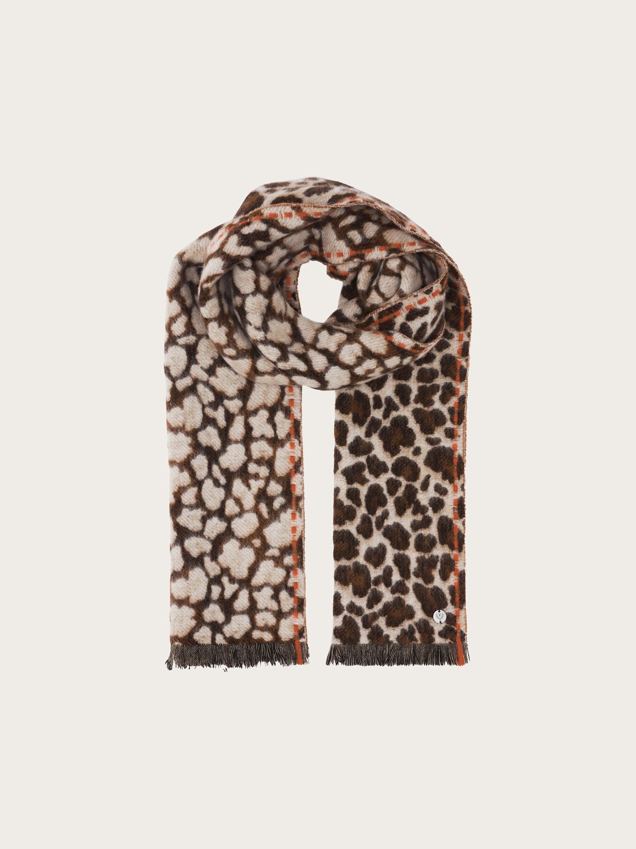 fraas-wollschal-mit-leo-design-und-highlight-streifen-25-x-160-cm-100-schurwolle image 2