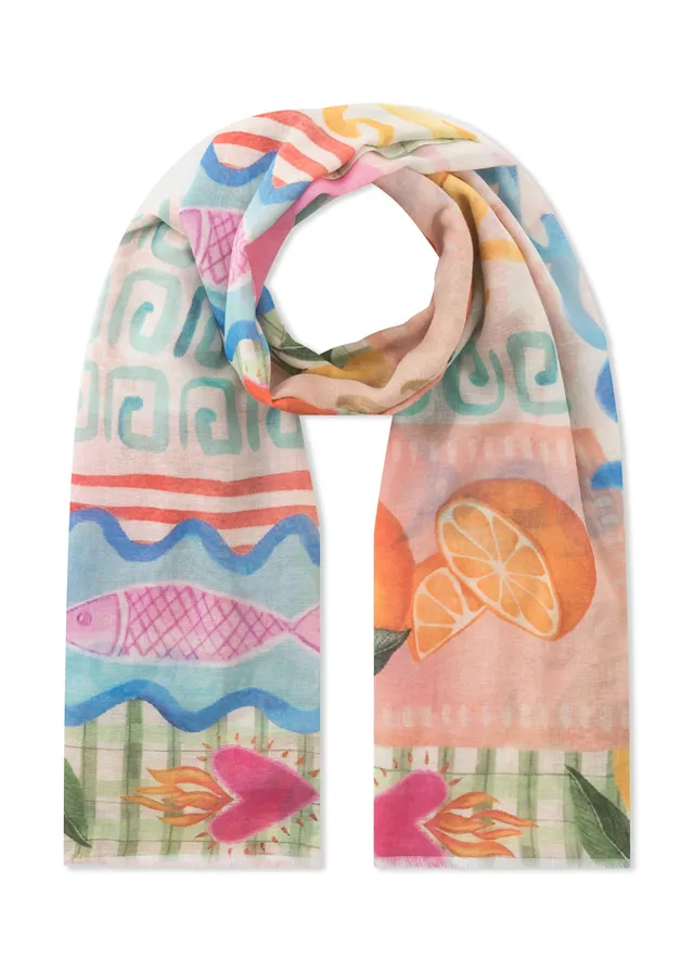codello-schal-aus-baumwollmix-mit-patchwork-muster-baumwolle-modal-leinen image 1