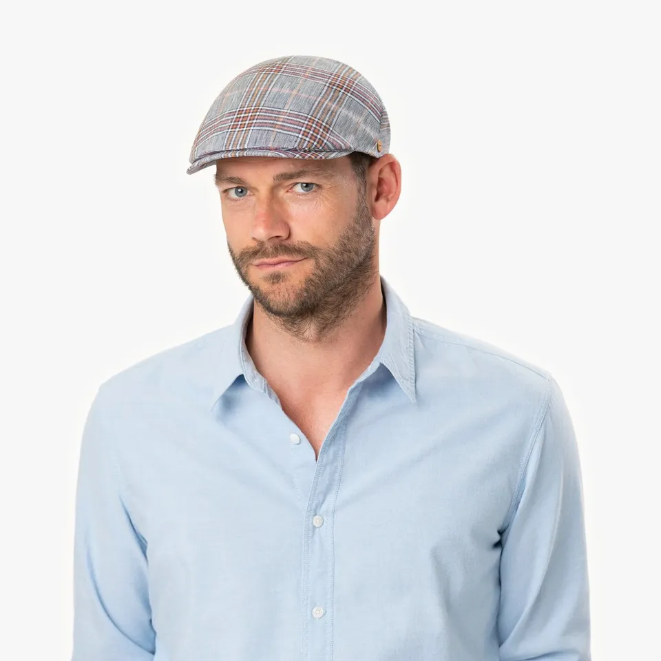 mayser-sidney-superior-leinen-check-flatcap-herren-karo image 1