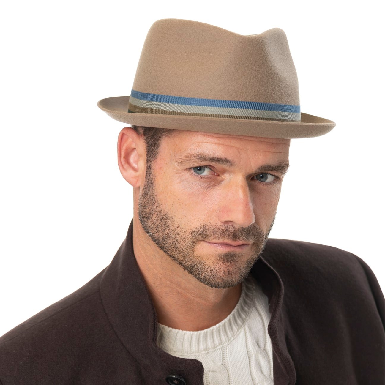 mayser-samu-striped-band-pork-pie-wollhut-herren-filzhut image 1