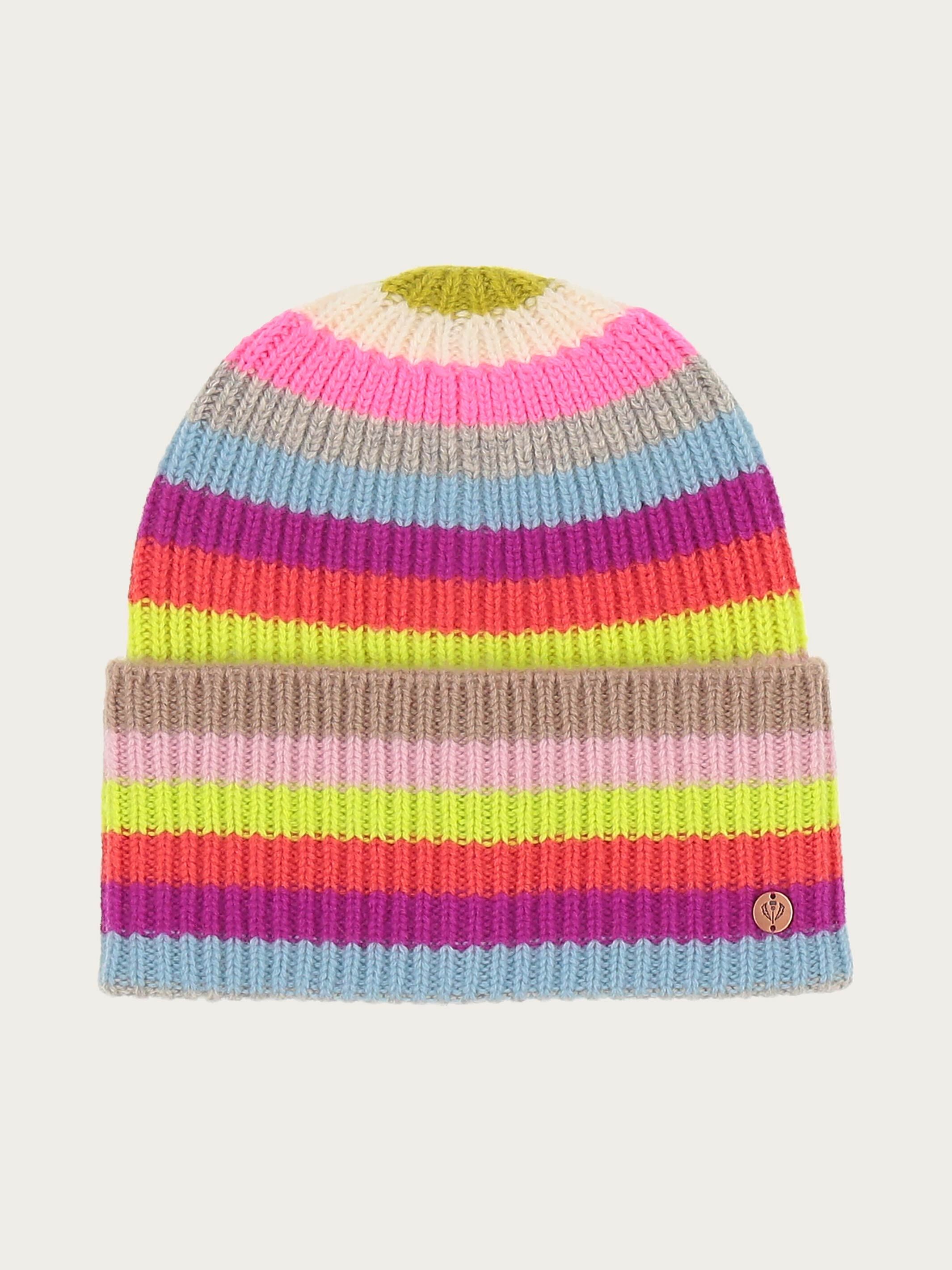 fraas-grobstrick-beanie-geringelt-aus-100-wolle-mit-breiter-krempe image 1