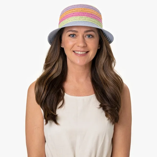 mayser-susanne-multicolour-strohhut-damen-glockenhut-aus-papierstroh-mix-mit-str image 1