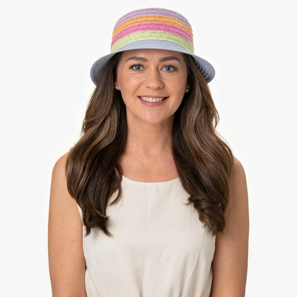 mayser-susanne-multicolour-strohhut-damen-glockenhut-aus-papierstroh-mix-mit-str image 1