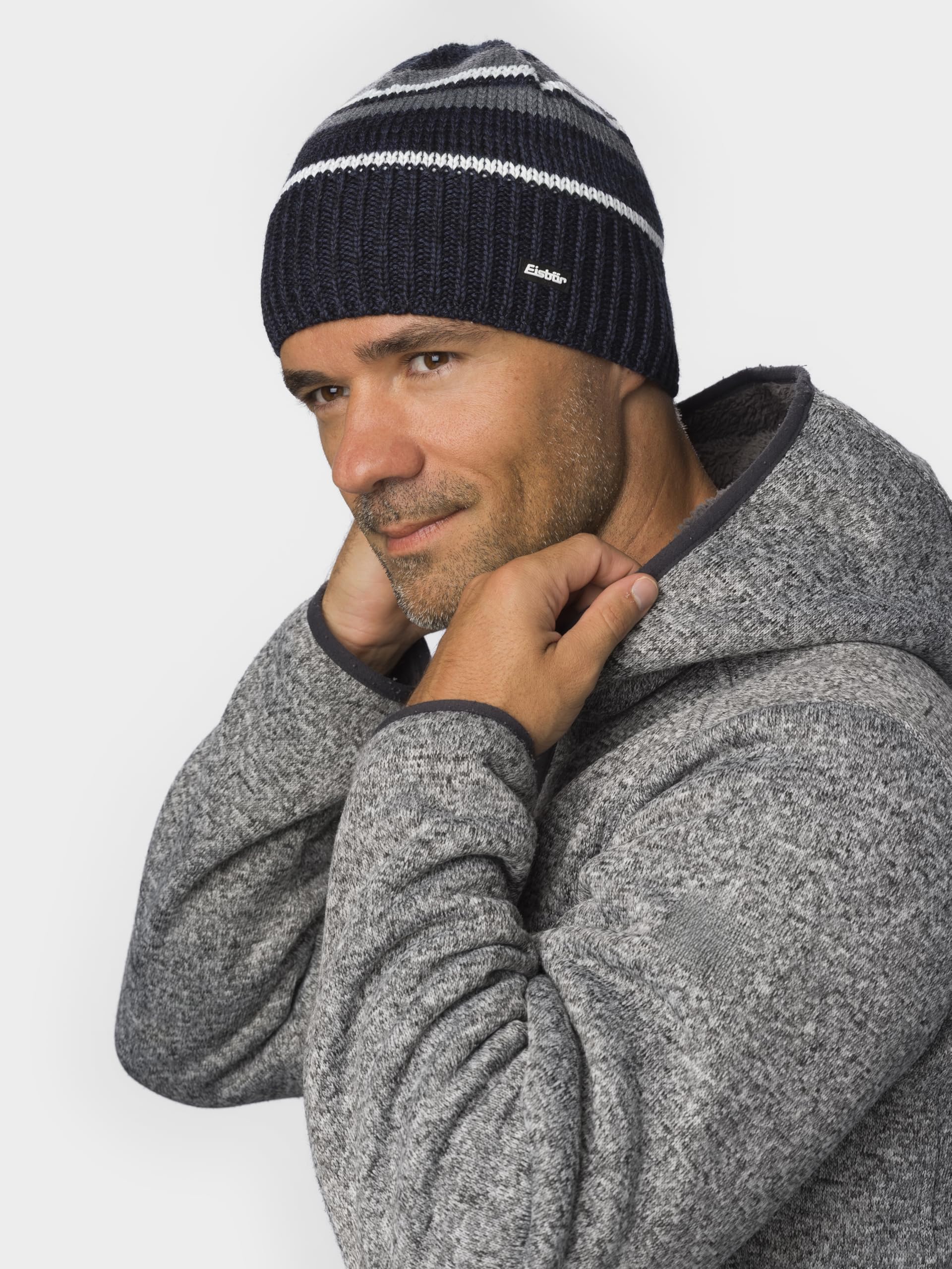 eisb-r-luan-merino-beanie-strickm-tze-schwarz-herren-mit-fleece image 4