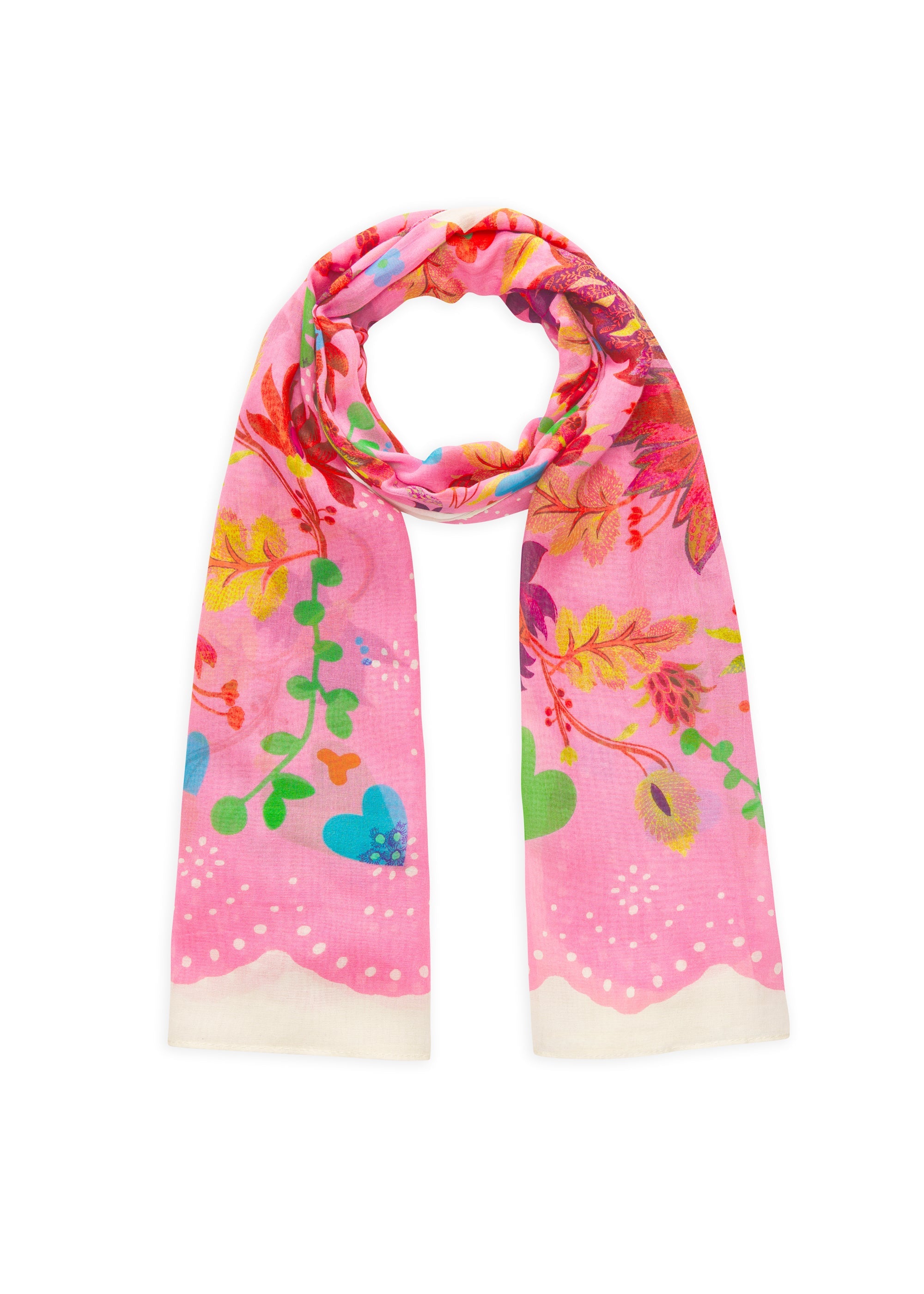 codello-schal-aus-baumwolle-mit-blumenmuster-und-love-mom-schriftzug image 1
