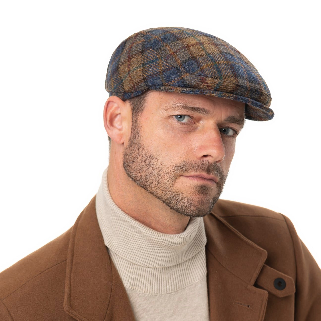 mayser-frankie-soft-check-shetland-flatcap-schurwoll-flatcap image 1