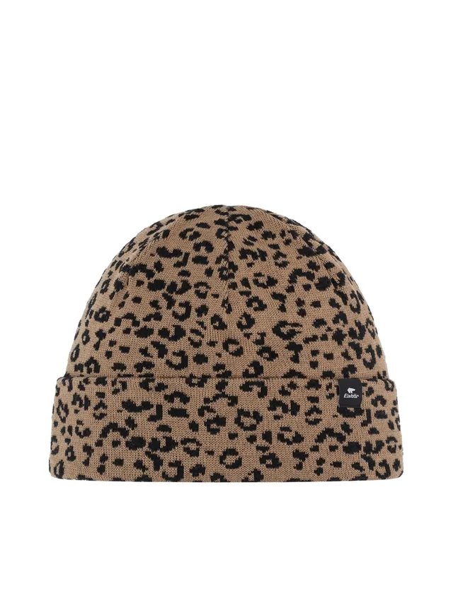 eisb-r-banto-leo-m-tze-cappuccino-merino-beanie-leopardenmuster-2-lagig image 1