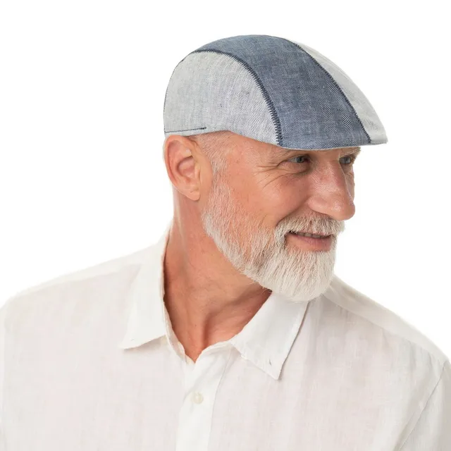 mayser-prince-twotone-leinen-flatcap-herren-fischgr-t image 1