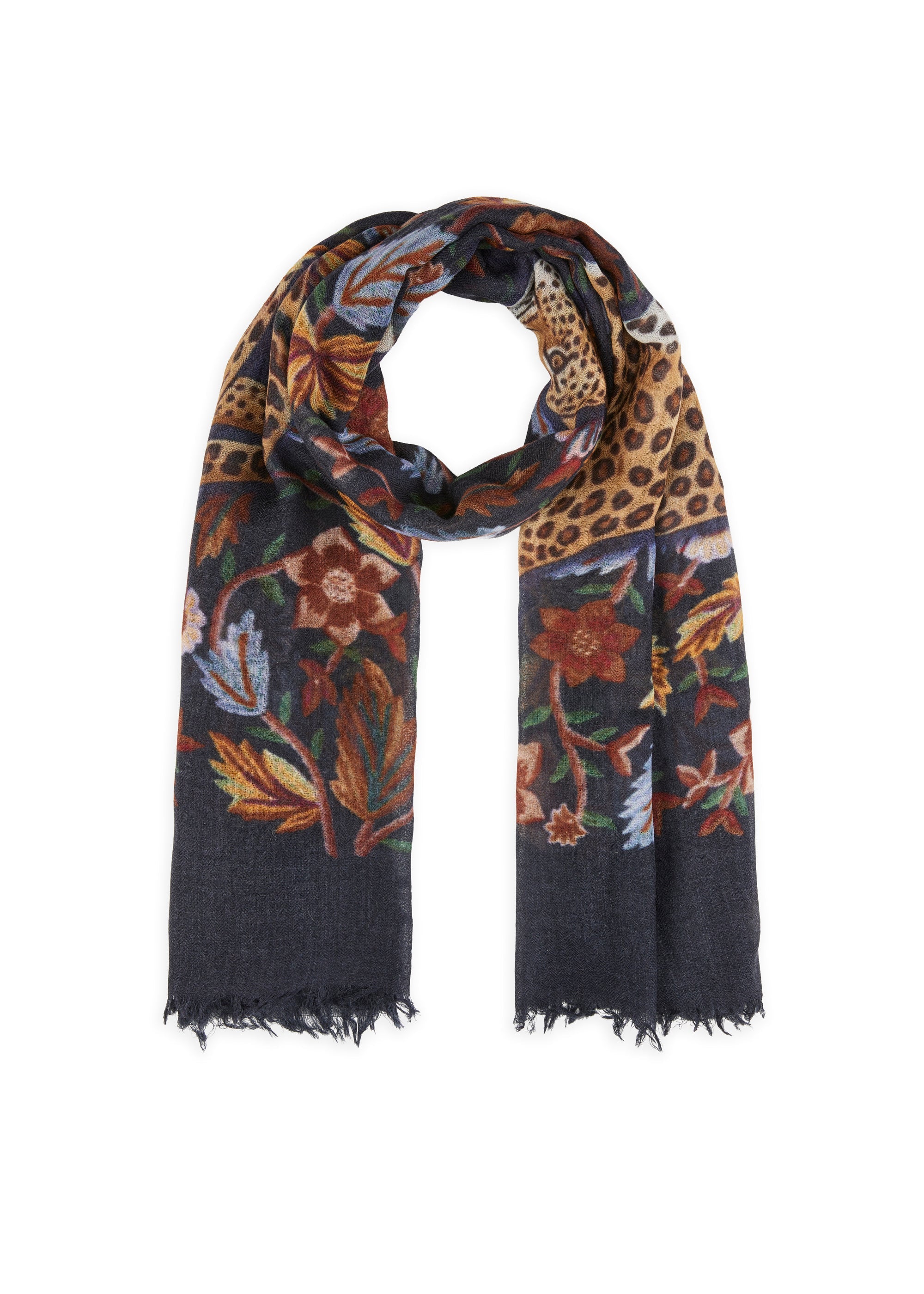 codello-schal-wolle-mit-leopard-und-blumen-motiven image 1