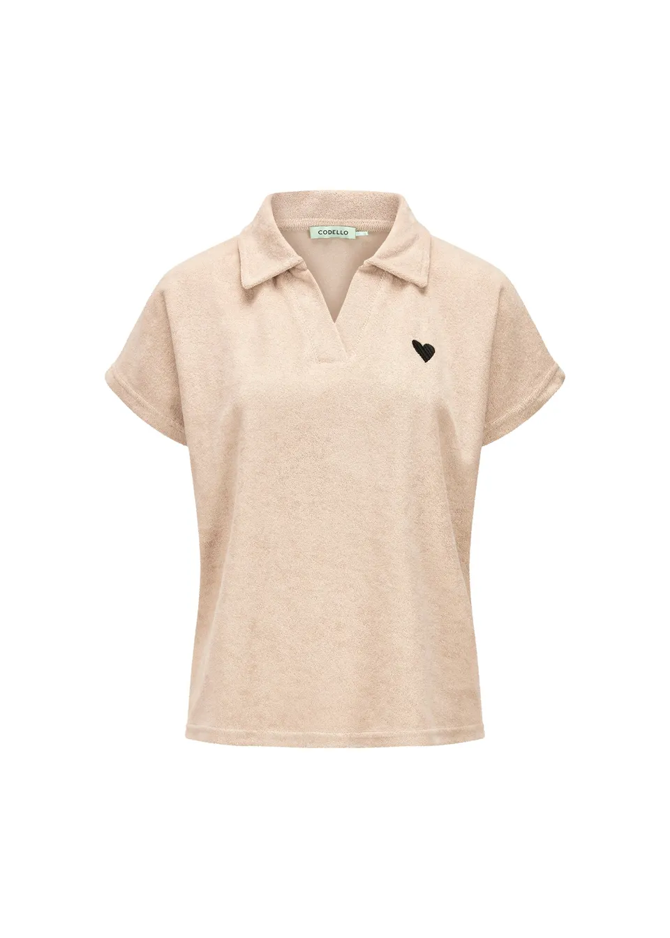 codello-frottee-shirt-mit-herz-stickerei-cropped-baumwoll-mix image 1