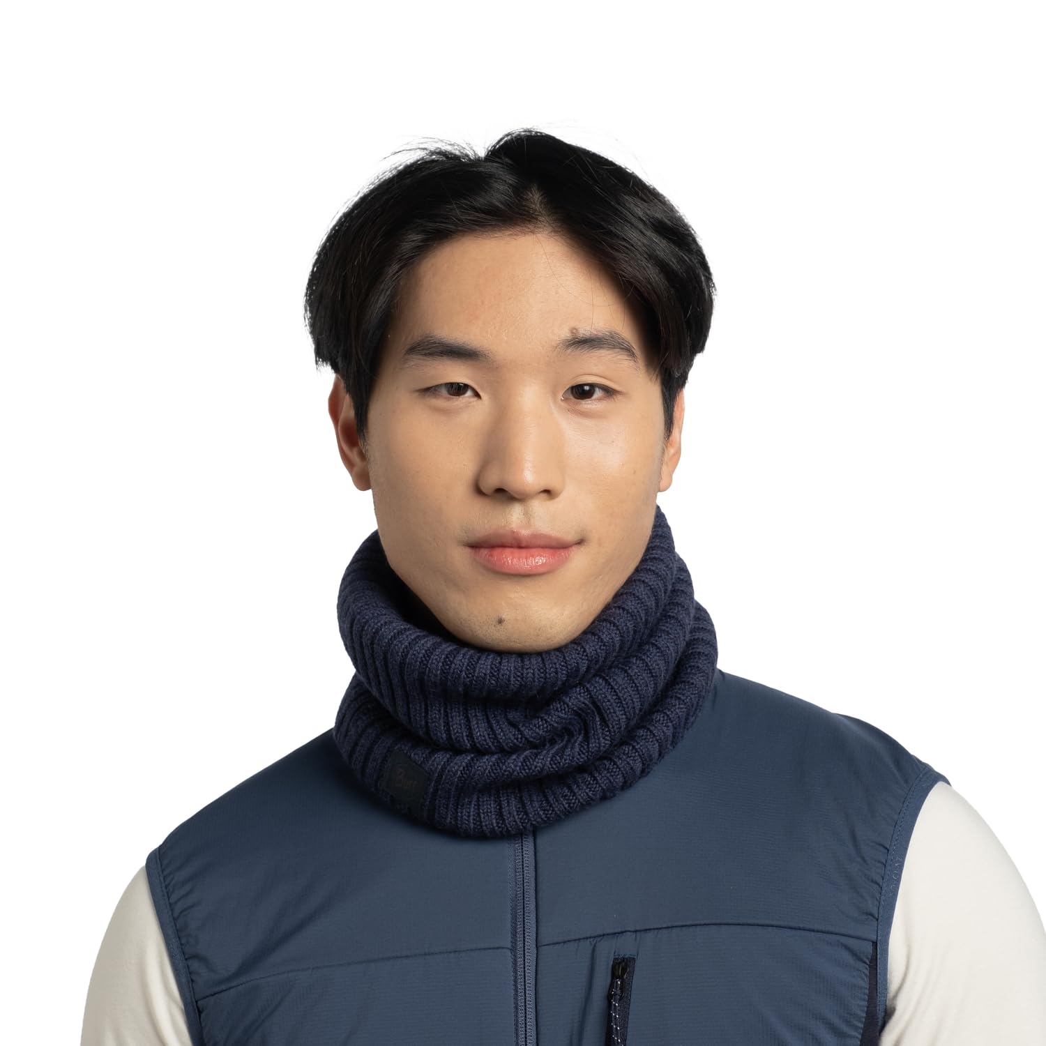 buff-knitted-neck-gaiter-merino-rippstrick-unisex-1er-pack image 2