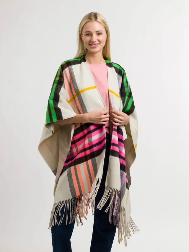 fraas-plaid-reversible-poncho-wende-poncho-uni-karo image 1