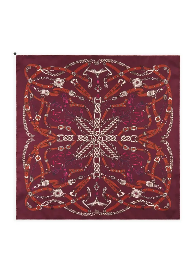 codello-seiden-nickituch-mit-ketten-print-in-bordeaux image 1
