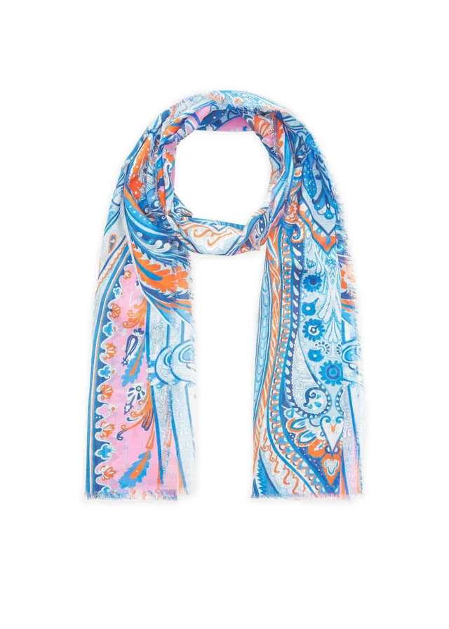 codello-schal-aus-reiner-baumwolle-mit-paisley-muster image 1