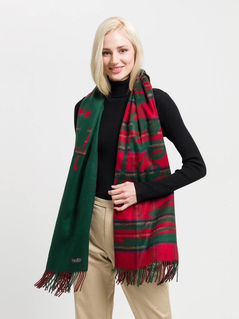 fraas-merry-christmas-cashmink-schal-56-x-200-cm-karo-rot-gr-n image 1