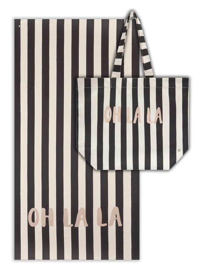 codello-set-shopper-canvas-mikrofaser-strandtuch-oh-la-la image 1