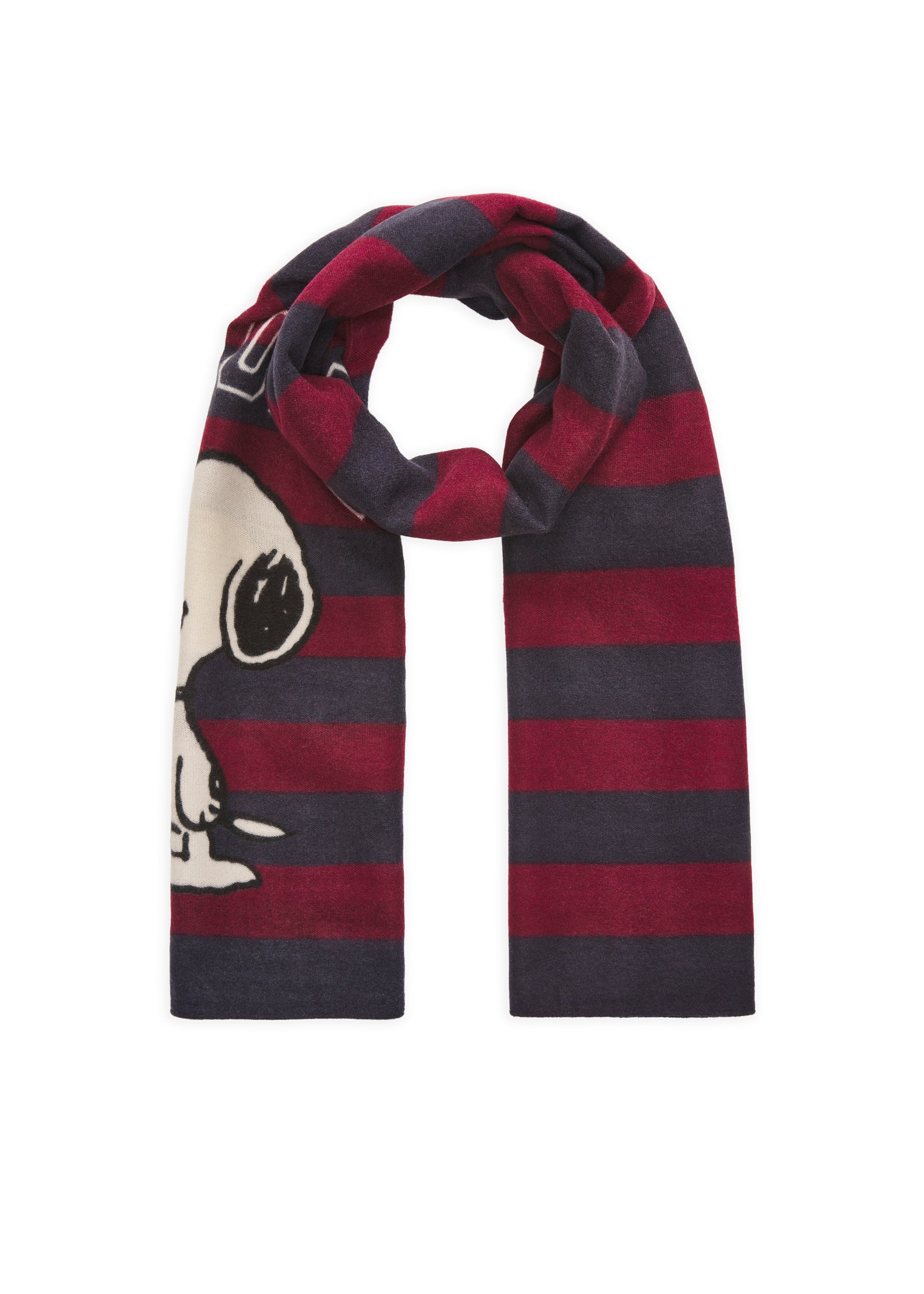 codello-schal-mit-streifen-und-snoopy-motiv-peanuts-schals-w26-d07 image 1