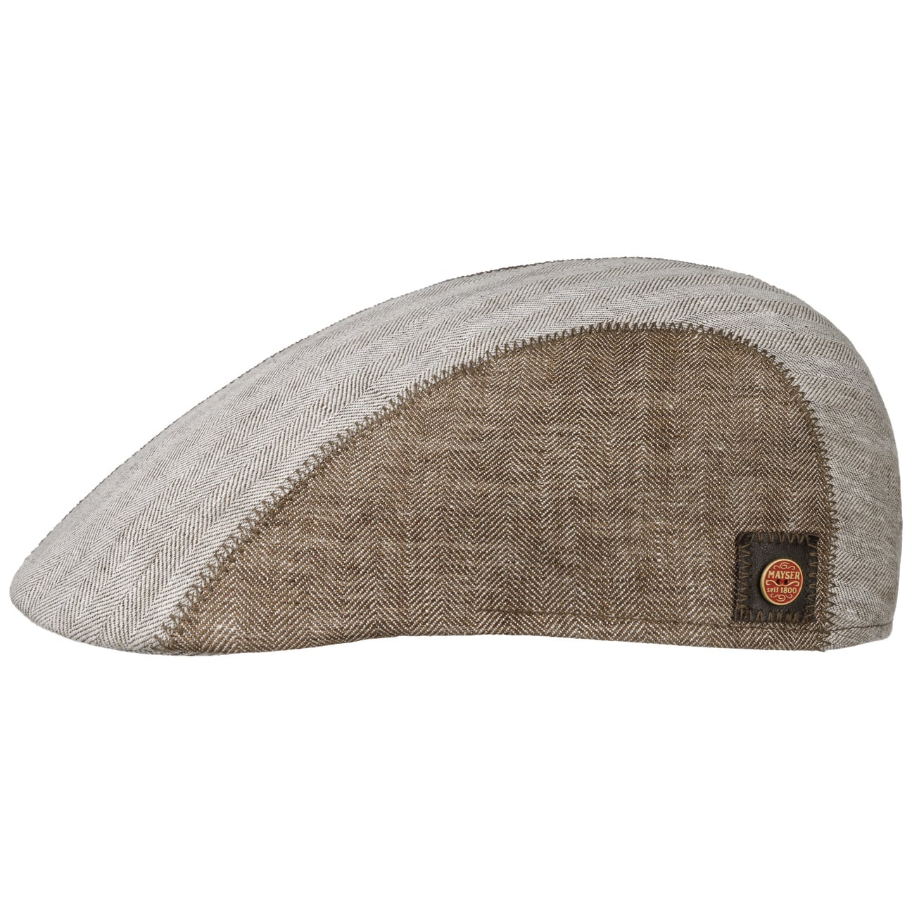 mayser-prince-twotone-leinen-flatcap-herren-fischgr-t image 6