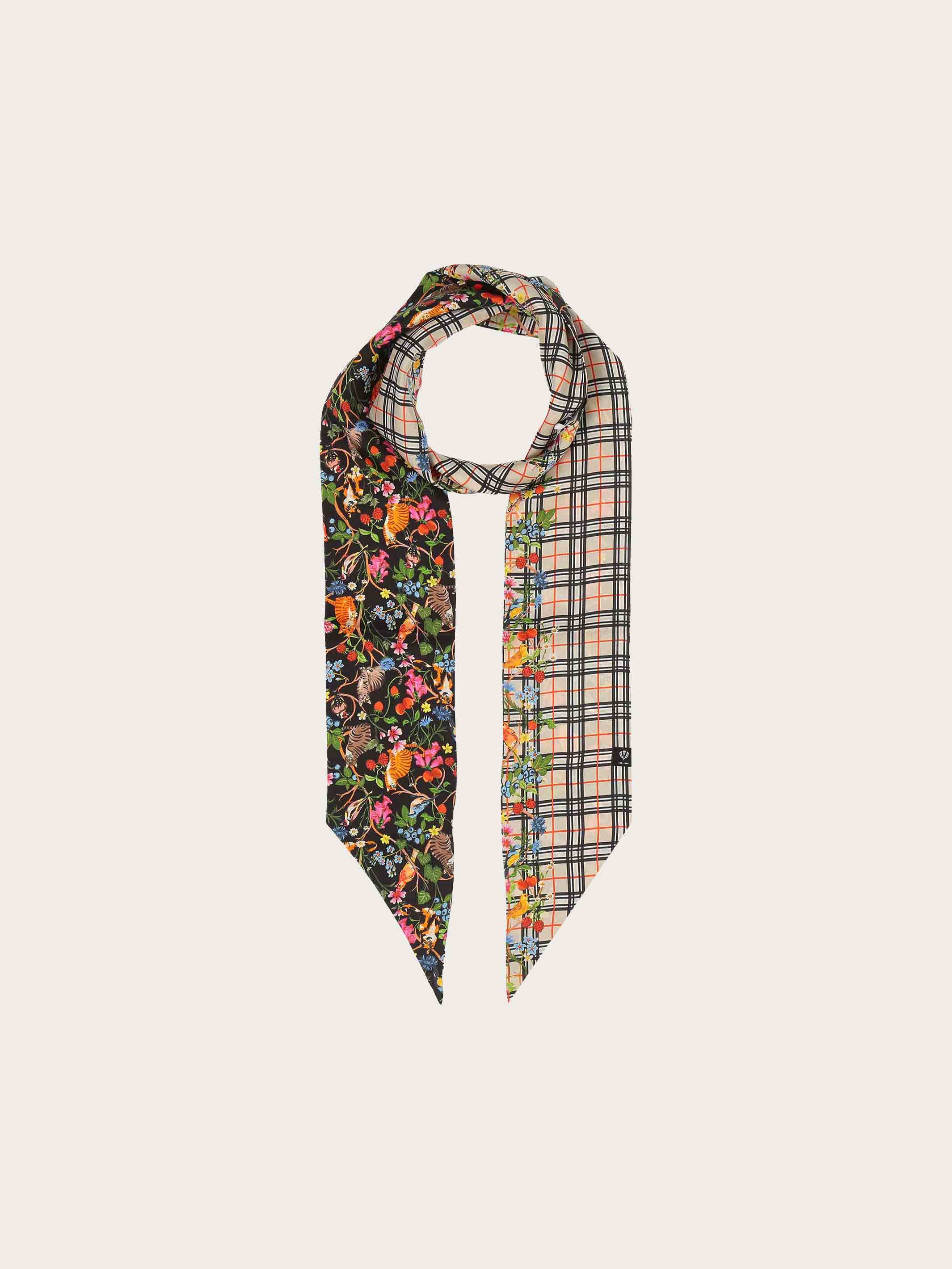 fraas-plaid-twilly-schal-aus-seide-mit-karo-und-tier-print-10-5-x-180-cm image 2
