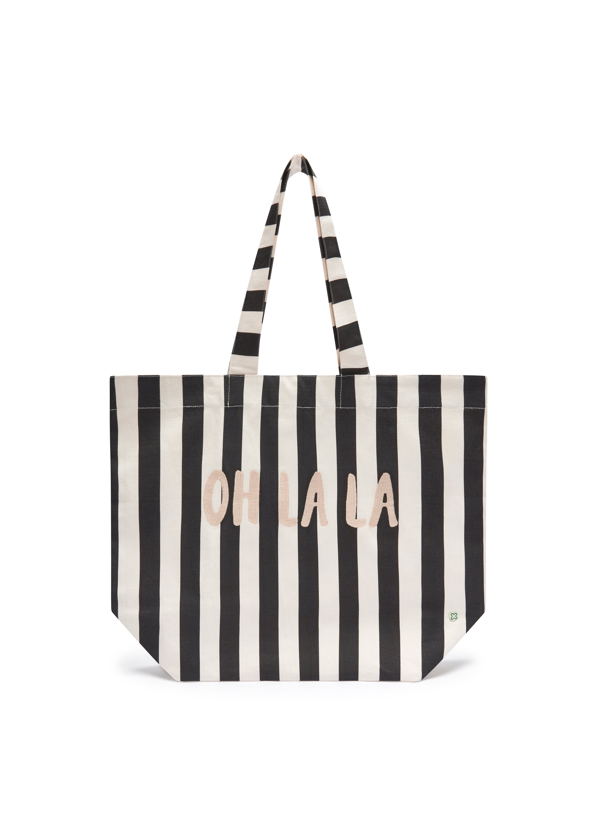 codello-shopper-aus-canvas-gestreift-mit-oh-la-la-stickerei image 1