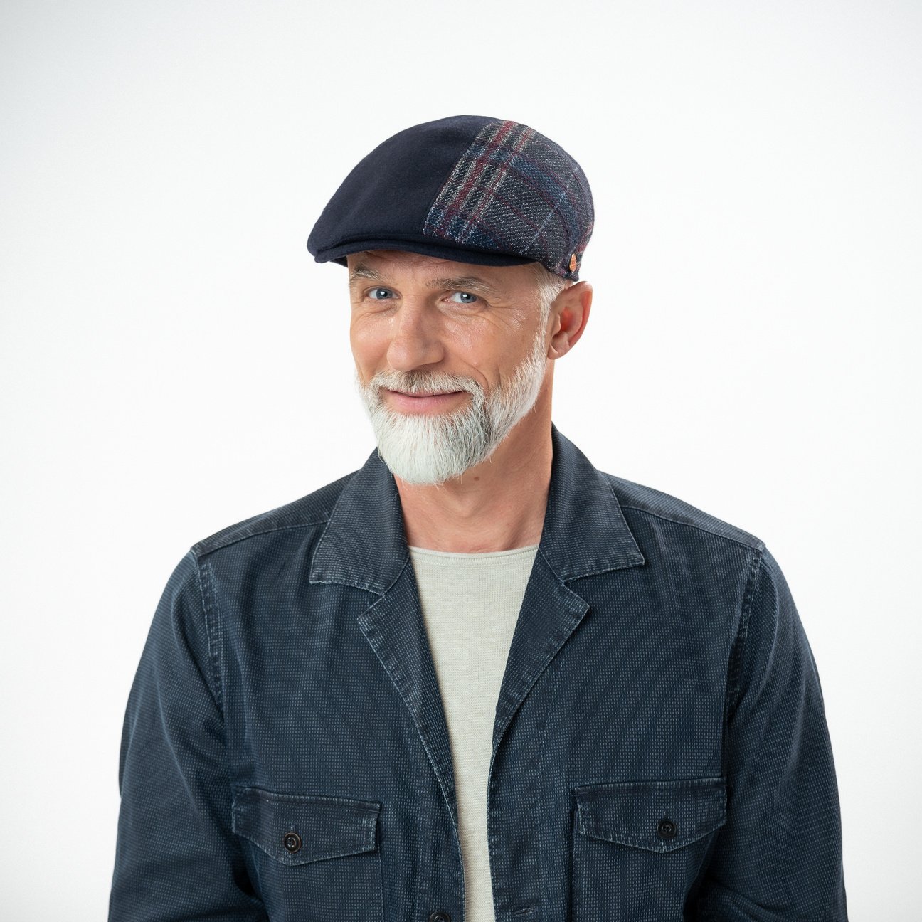 mayser-jasper-fancy-flatcap-herren-karo-mit-kontrastschirm image 1