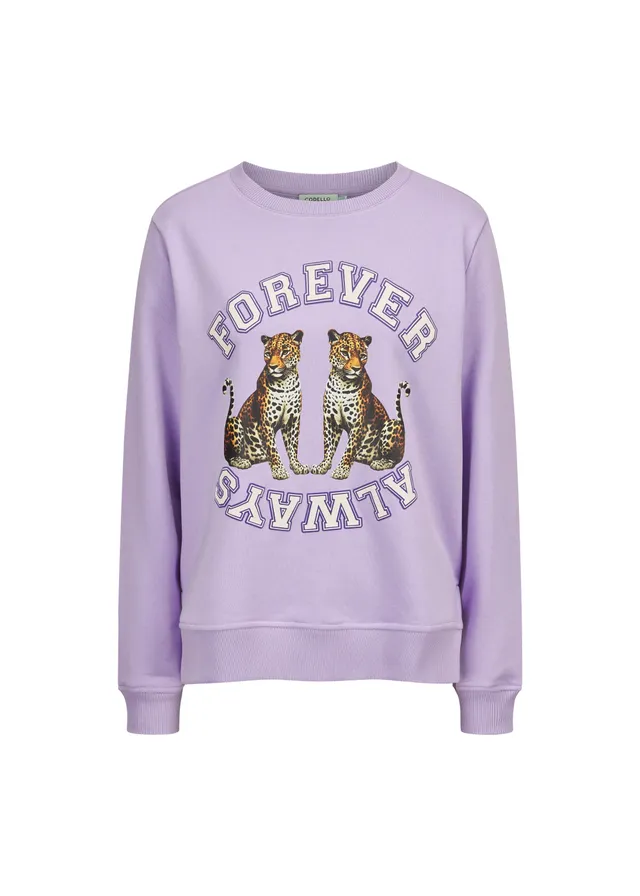 codello-sweatshirt-mit-forever-always-schriftzug-und-leoparden-motiv image 1