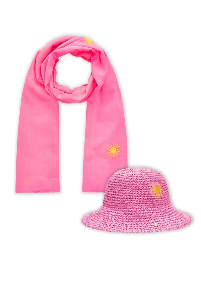 codello-set-aus-bucket-hat-und-schal-in-pink image 1