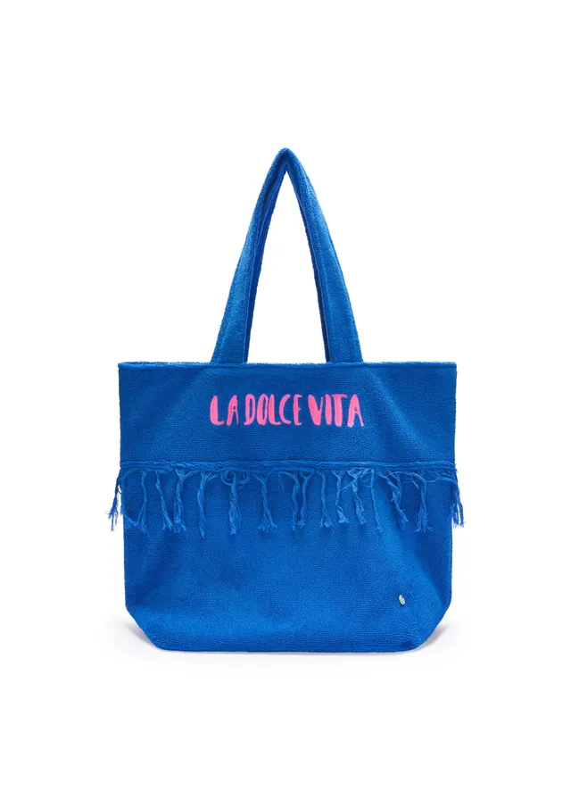 codello-frottee-shopper-mit-stickerei-strandtasche-aus-baumwolle image 1