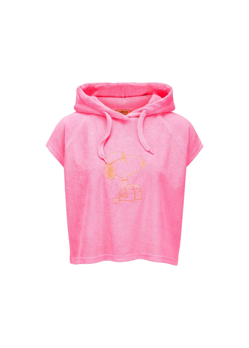 codello-peanuts-frottee-hoodie-gecroppt-mit-snoopy-stickerei-pink image 1
