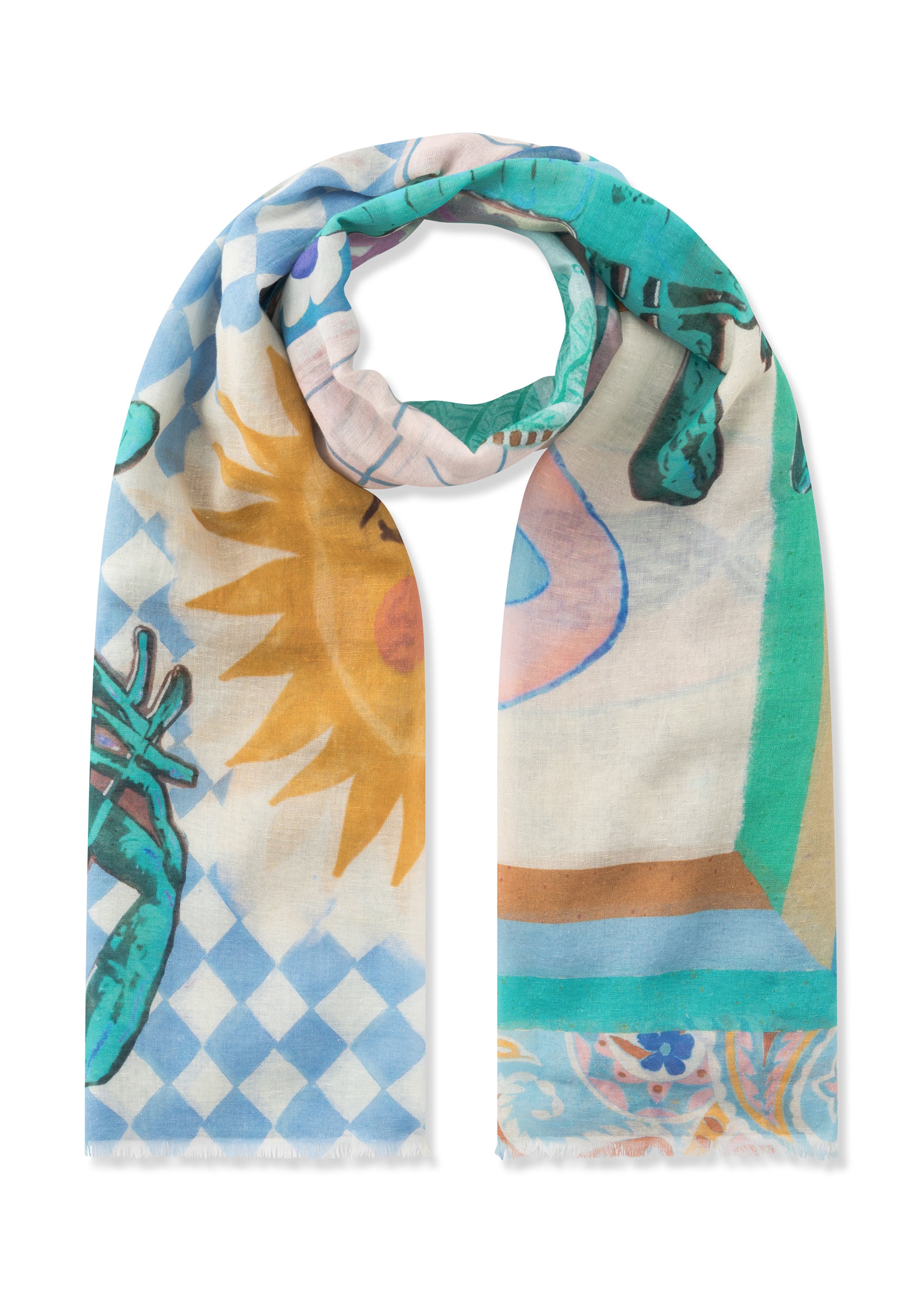 codello-premium-schal-aus-baumwoll-mix-mit-maritimem-patchwork-muster image 1