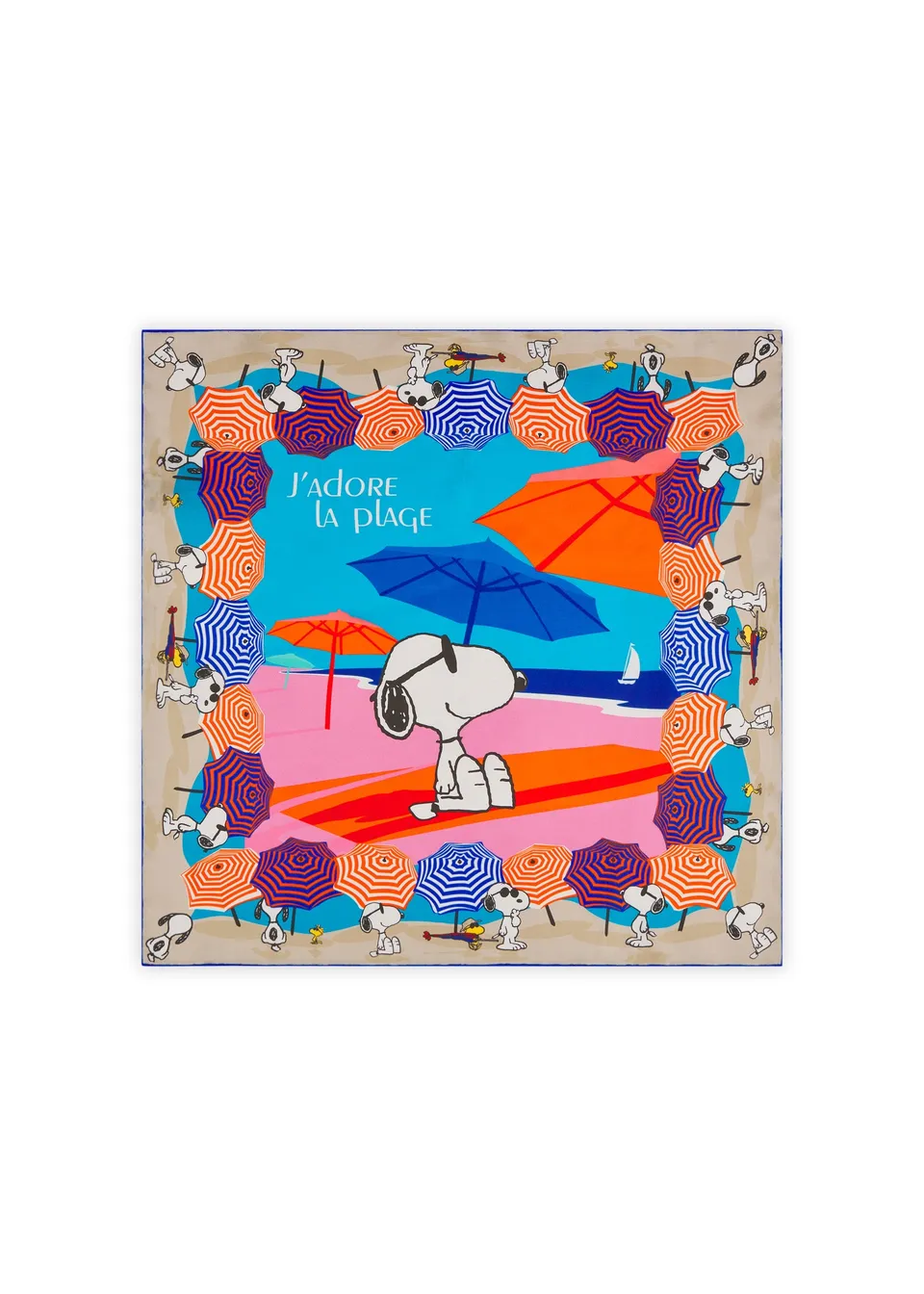codello-nicki-tuch-seide-mit-snoopy-motiv-j-adore-la-plage image 1