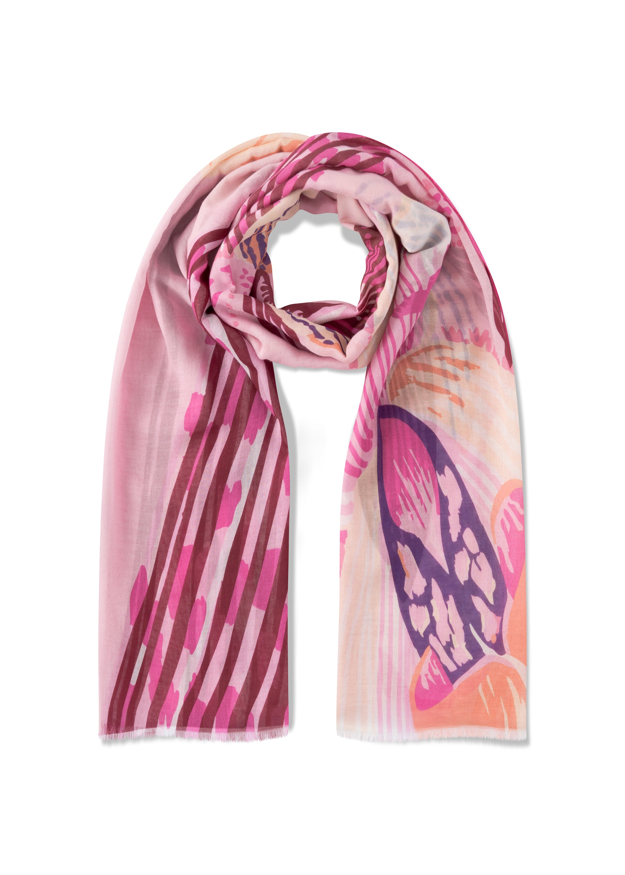 codello-schal-aus-baumwolle-mit-xl-blumenmotiv-in-beerent-nen image 1