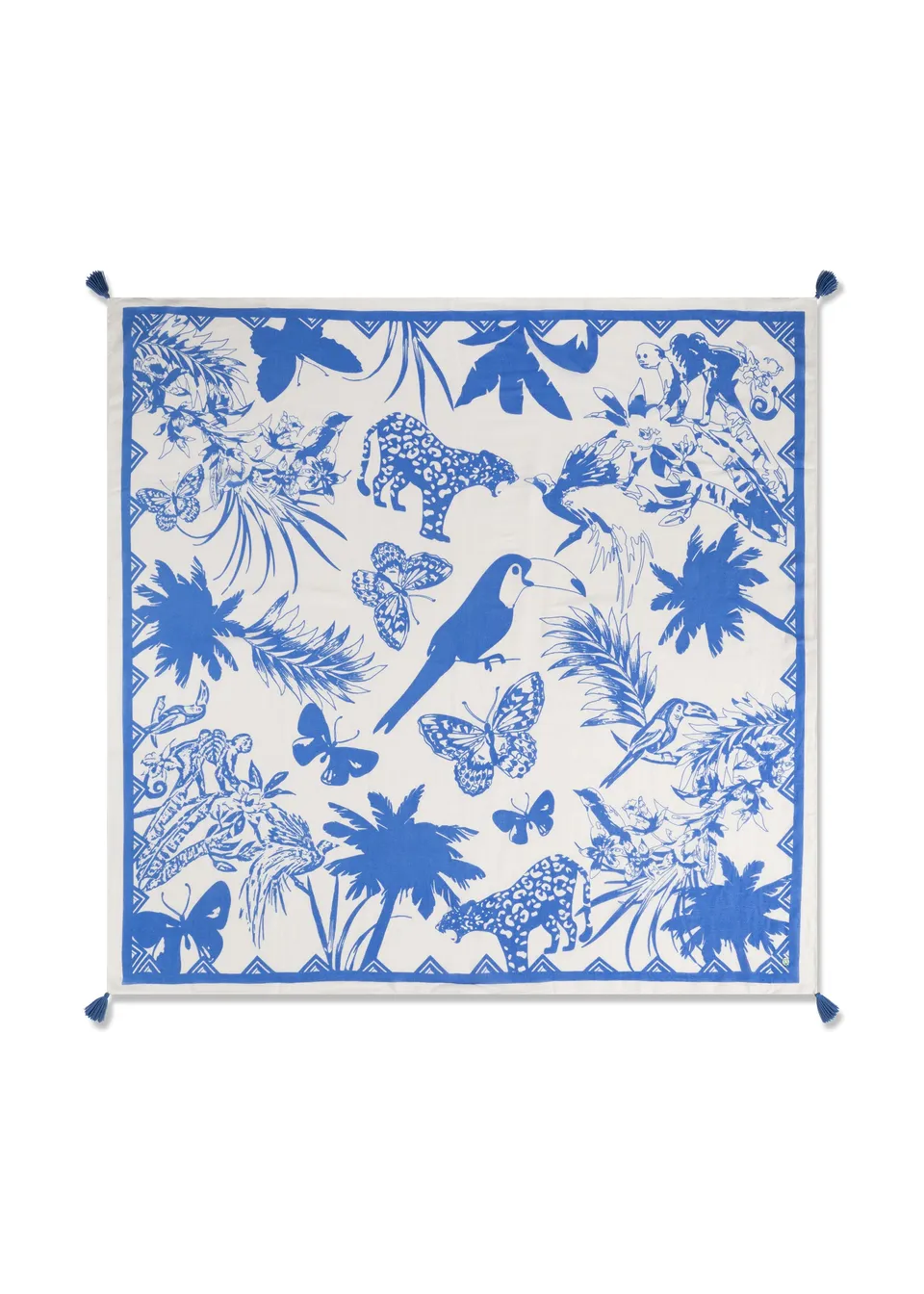 codello-tuch-aus-viskose-leinen-mix-mit-dschungelprint-in-blau-wei image 1