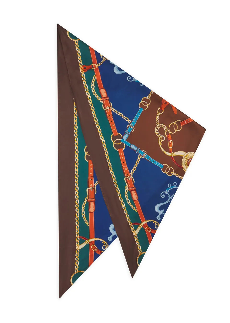 codello-dreieckstuch-aus-seide-mit-heraldischem-muster-ketten-und-g-rtel-element image 1