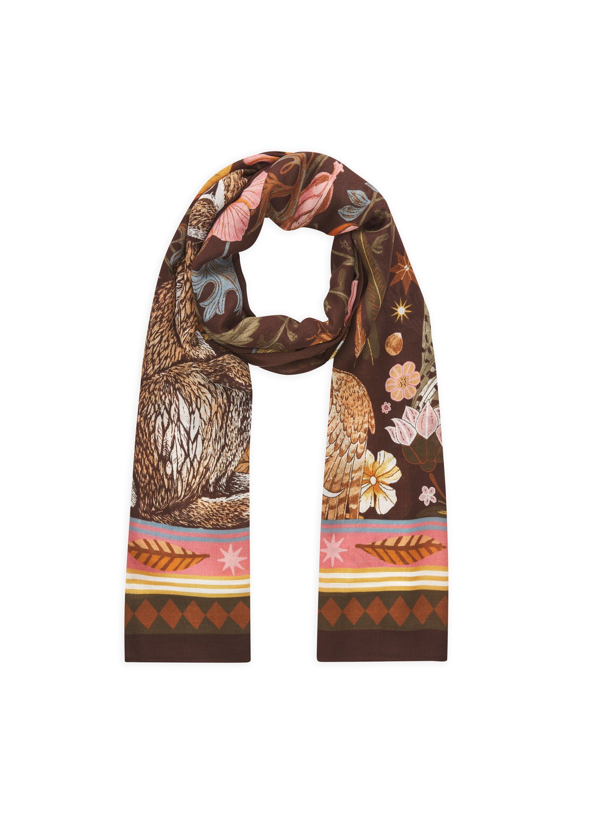 codello-schal-aus-modal-wolle-mix-mit-waldtier-motiven image 1