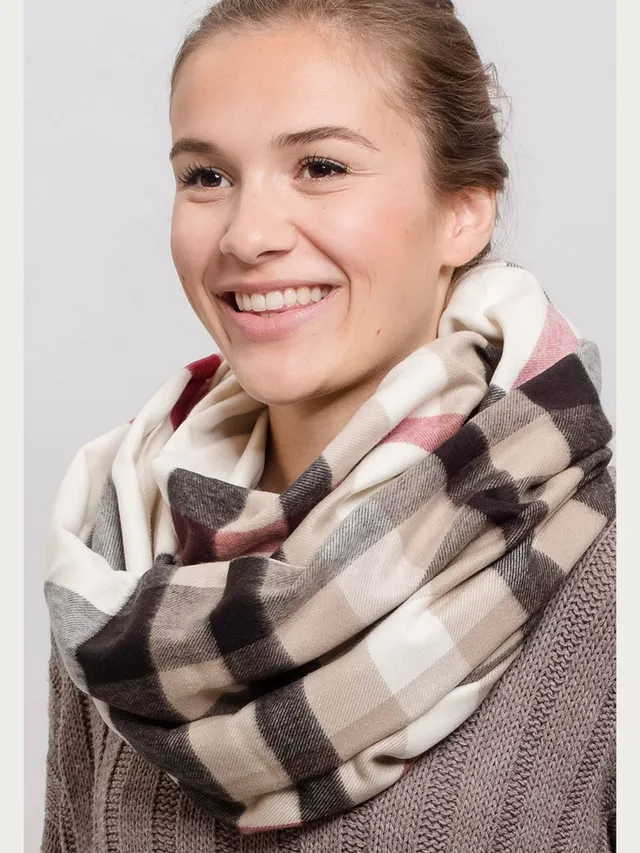 fraas-cashmink-loop-70-cm-schlauchschal-mit-fraas-plaid-karo image 1