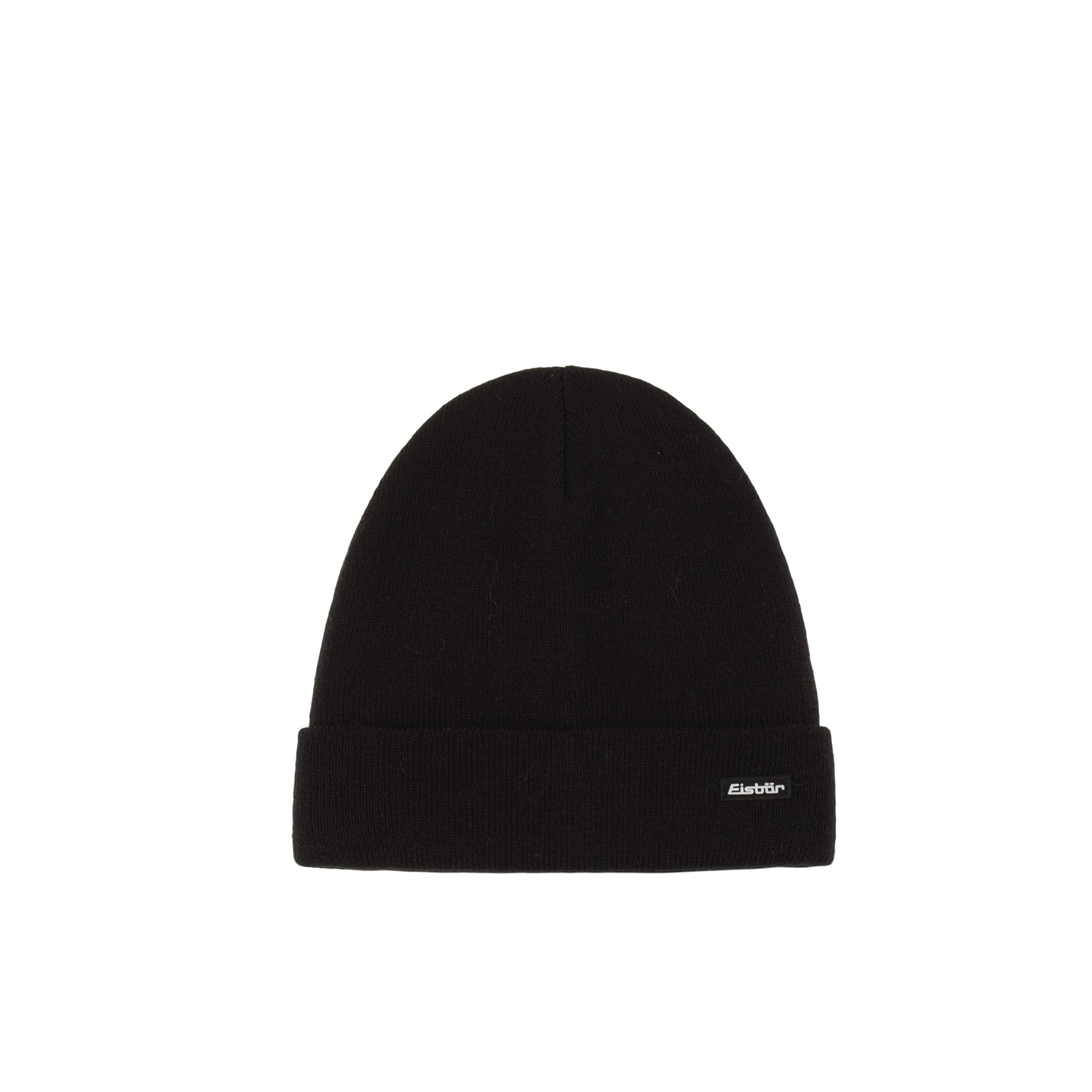 eisb-r-skater-beanie-warme-2-lagige-strickm-tze-mit-umschlag-in-schwarz image 1