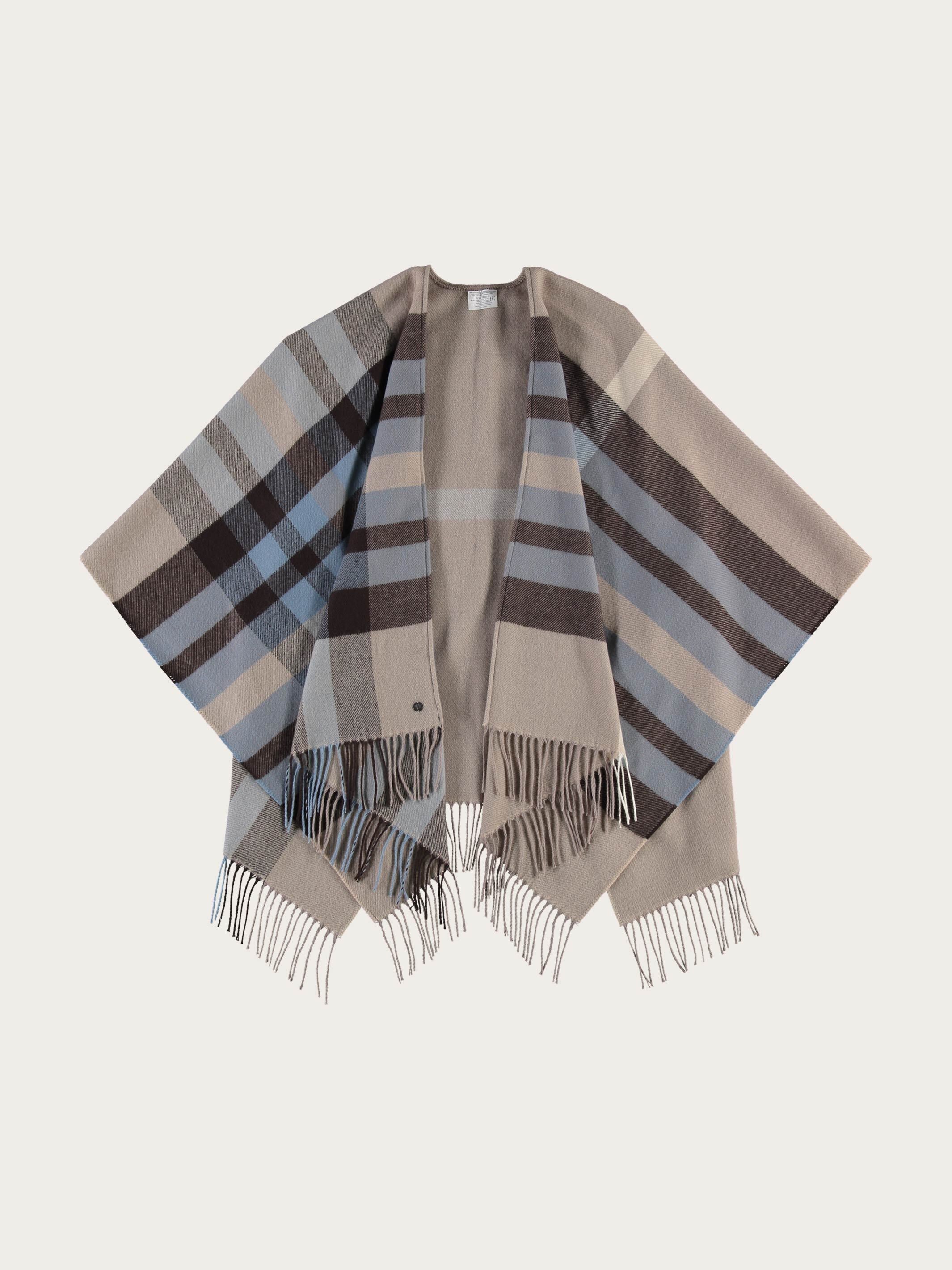 fraas-poncho-mit-fraas-plaid-karo-aus-polyacryl-130-x-150-cm-damen-ruana-in-blau image 7